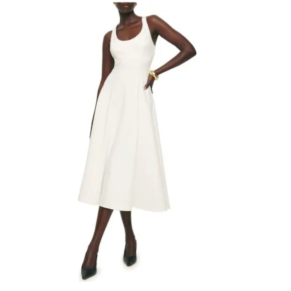 REFORMATIONMikol Pleated Midi Dress Sz Small